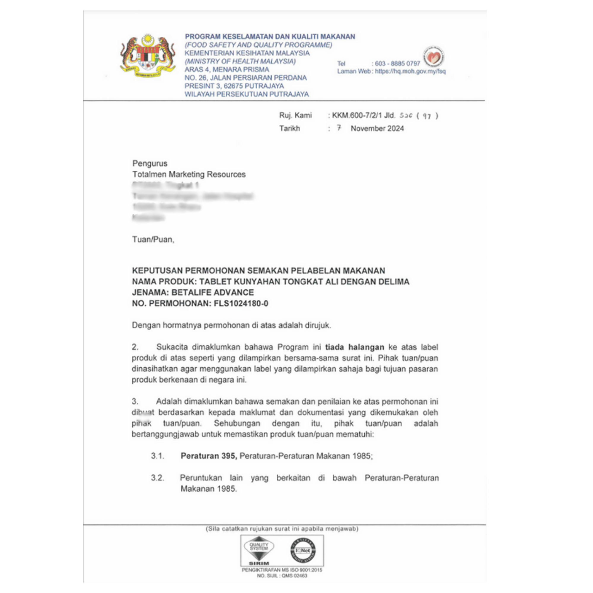 Food Safety & Quality